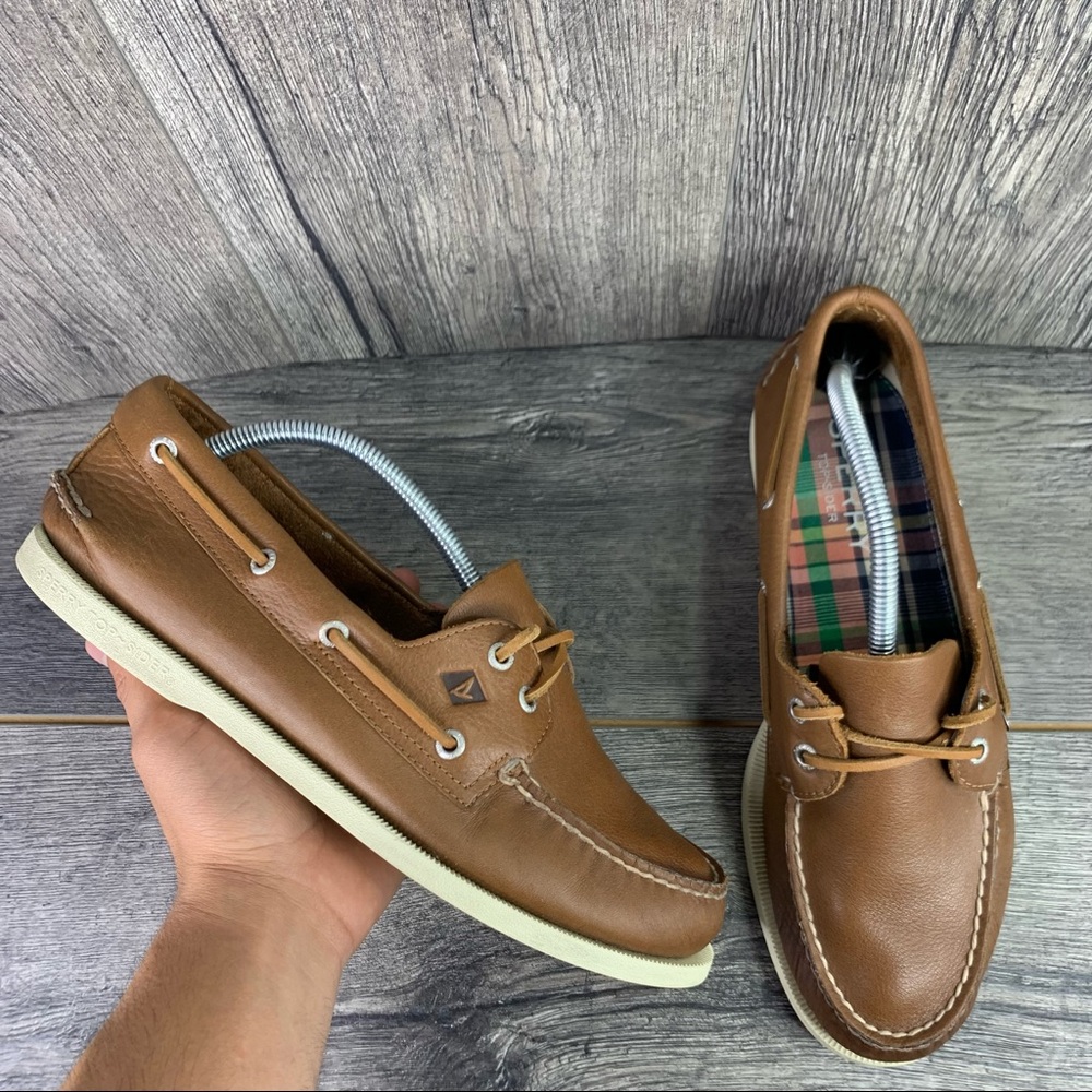 Sperry Men’s Authentic Original Whisper 2 Eye Boat Shoes Tan  STS22217 Size 10.5